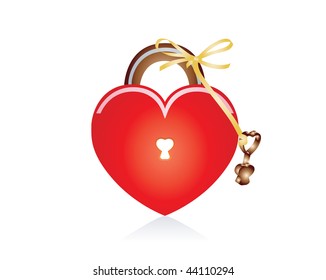 Heart with key hole and key