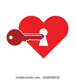 Heart and key hole  vector