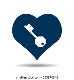 heart and key icon