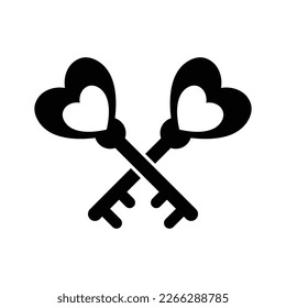 Diseño de iconos de la clave del corazón. aislado de fondo blanco. ilustración vectorial