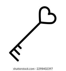 Ilustración de diseño de icono de clave de corazón aislada