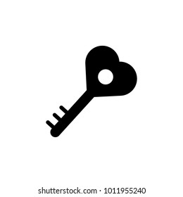 heart key icon. Element of love for mobile concept and web apps. Thin line  icon for website design and development, app development. Premium icon on white background