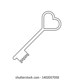 heart key icon. Element of Love for mobile concept and web apps icon. Outline, thin line icon for website design and development, app development
