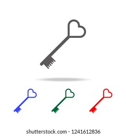 heart key icon. Elements of love in multi colored icons. Premium quality graphic design icon. Simple icon for websites, web design, mobile app, info graphics