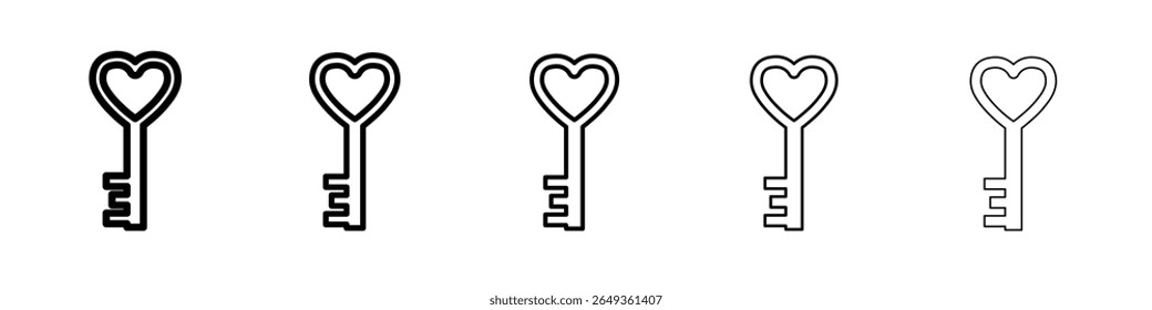 heart key icon Flat design on isolated background