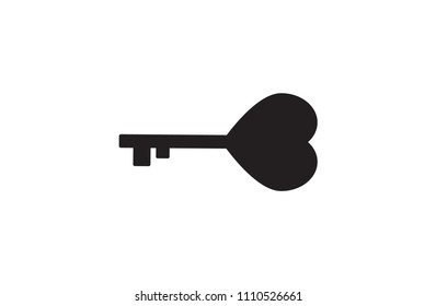 heart key, icon illustration