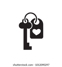 heart key icon illustration isolated vector sign symbol