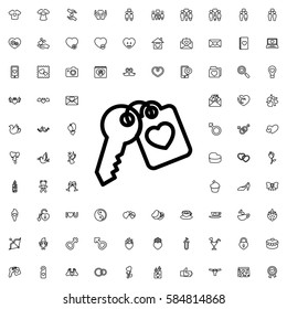 heart key icon illustration isolated vector sign symbol. Love icons set.