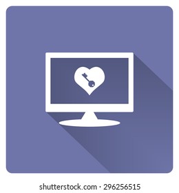 heart and key. icon. vector design