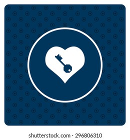 heart and key. icon. vector design