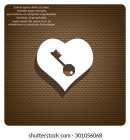 heart and key. icon. vector design