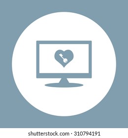heart and key. icon. vector design