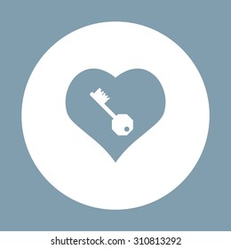 heart and key. icon. vector design