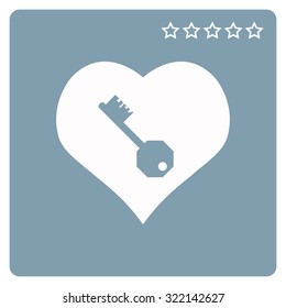 heart and key. icon. vector design