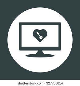 heart and key. icon. vector design