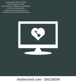 heart and key. icon. vector design