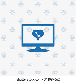 heart and key. icon. vector design