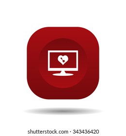 heart and key. icon. vector design