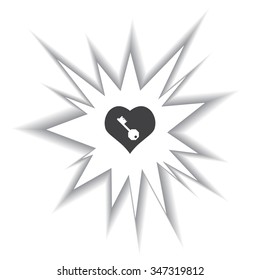 heart and key. icon. vector design