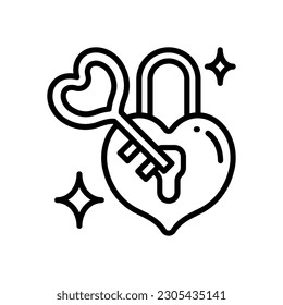 heart key icon for your website, mobile, presentation, and logo design.