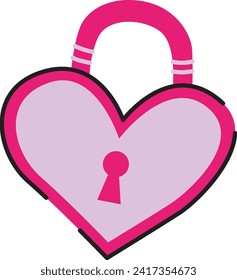 Heart key illustration icon vector