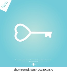 Heart key line icon