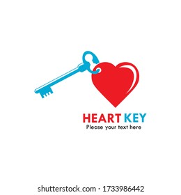 Heart key logo design template illsutration. there are key and heart
