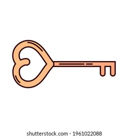 heart key love romantic isolated