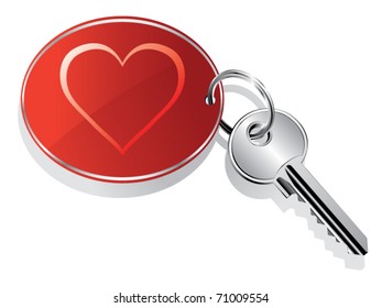 Heart Key Ring Vector