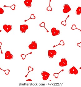 Heart with a key seamless