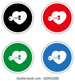 heart with key - vector icon