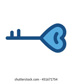 Heart Key Vector Icon