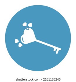 Heart key Vector icon which is suitable for commercial work and easily modify or edit it

