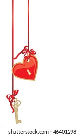 heart and key vector picture