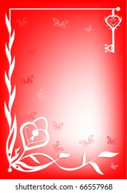 heart and key vector picture