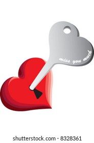 Heart with the key which open it.