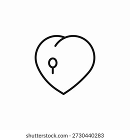 heart with keyhole icon sign vector