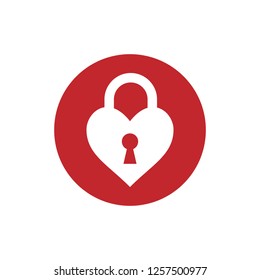 Heart, keyhole, love icon. Vector illustration, flat design.