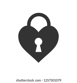 Heart, keyhole, love icon. Vector illustration, flat design.