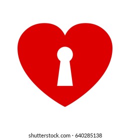 Heart with keyhole - stock vector