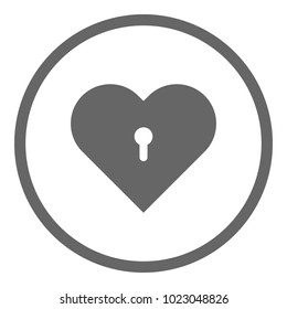 Heart with keyhole. Vector icon.