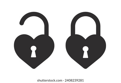heart with keyhole vector illustration