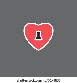 Heart with keyhole vector illustration.