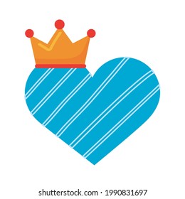 corazón con icono de la corona del rey