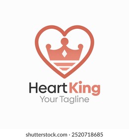 Plantilla de diseño de logotipo Heart King. Bueno para empresas, agencias, comunidad y Organización