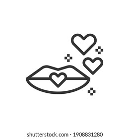 Heart Kiss Love Icon Or Logo Vector Illustration 