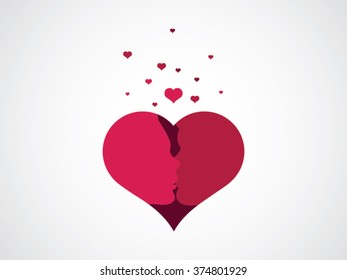 Heart and Kissing Couple