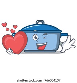 With heart kitchen character cartoon style