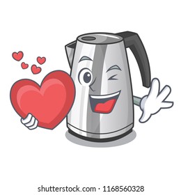 With heart kitchen electric kettle on a mascot