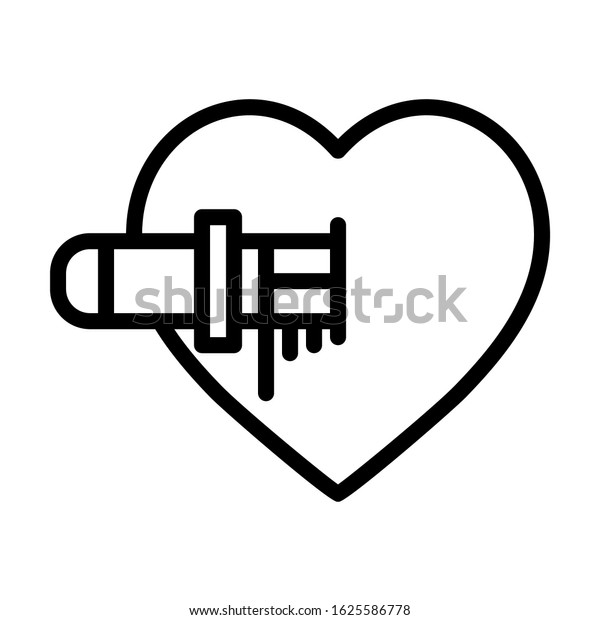 Heart Knife Icon Simple Design Vector Stock Vector (Royalty Free